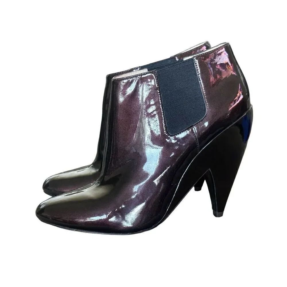 Joan & David Daebby Brown Patent Ankle Boots Women’s Size 10